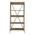 thumbnail image 5 of Frankie 68" Solid Wood Ladder Bookshelf, Brown, 5 of 8