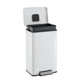 thumbnail image 2 of Simpli-Magic Fluted Edge 13 Gallon (50L) Rectangular Step Trash Can, Hands-Free Soft-Close Lid, Premium Fingerprint-Resistant Finish for Kitchen and Recycling, White, 2 of 4