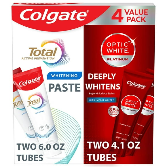 Colgate Total + Optic White Whitening Toothpaste, 20.2 oz., 4 pk.