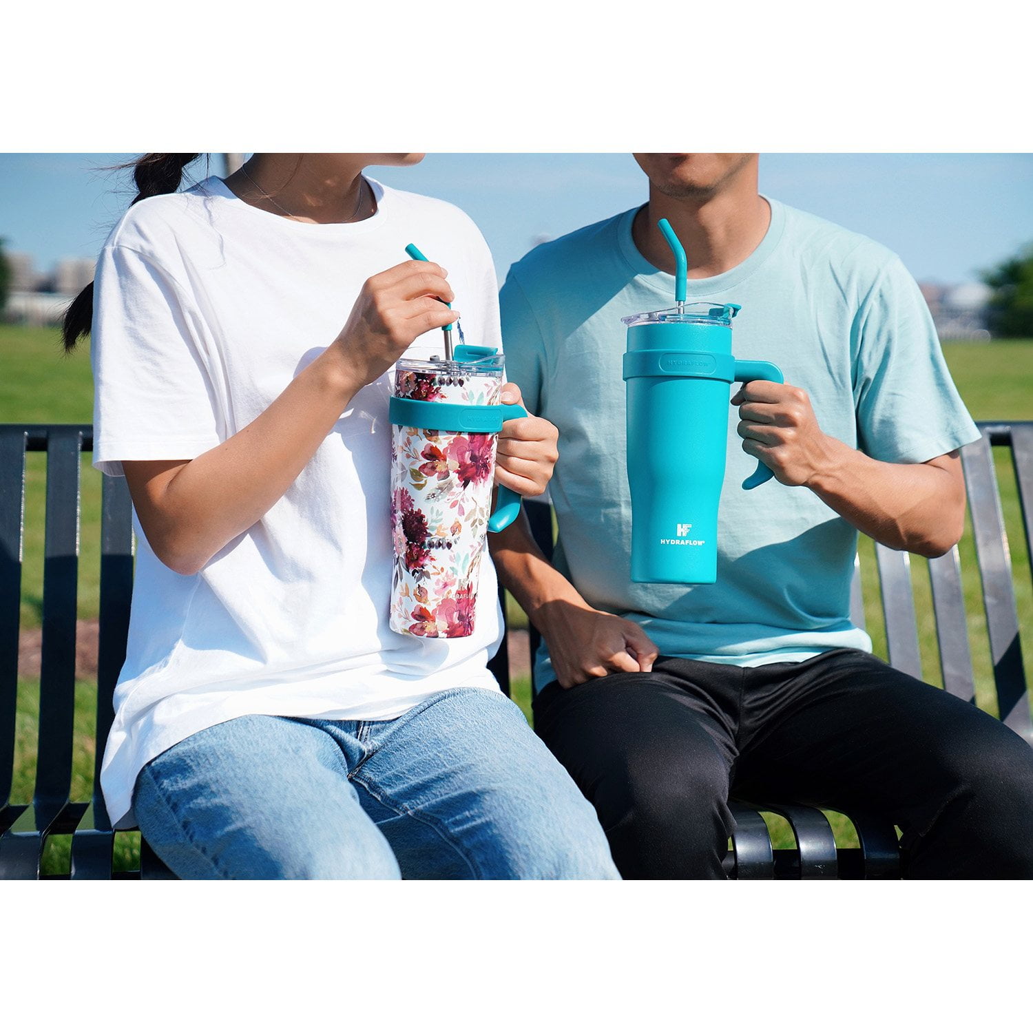 Hydraflow 40-Ounce Double Wall Stainless Steel Tumbler with Handle