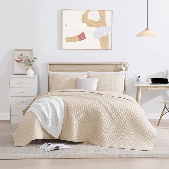 Swift Home 3-Piece Bubble Pinsonic Quilt Set, Assorted Sizes
