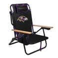 thumbnail image 1 of Logo Brands Baltimore Ravens Reclining Beach Chair, 1 of 7