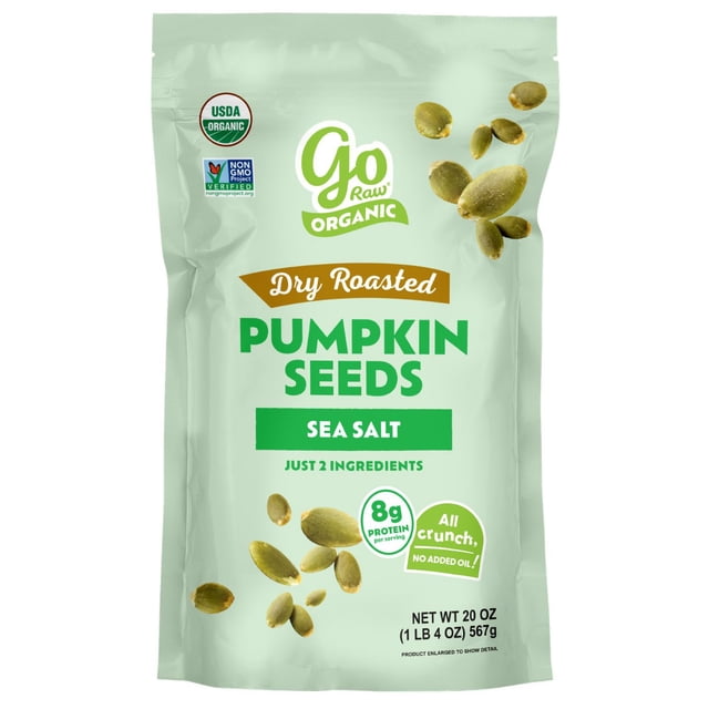 Go Raw Organic Dry Roasted Pumpkin Seeds with Sea Salt, 20 oz.