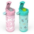 thumbnail image 4 of Zak Designs 14-oz. Stainless Steel Double Wall Beacon Straw Bottle for Kids, 2-Piece Set (Choose Color), 4 of 9