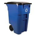 thumbnail image 1 of Rubbermaid Commercial BRUTE Recycling Rollout Trash Can with Hinged Lid, Blue 50 gal., 1 of 7