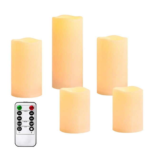 Deck Impressions Indoor/Outdoor Battery Operated Candles, 5-Pack