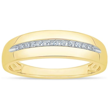 Round Cut Diamond Mens Band in 14K Gold