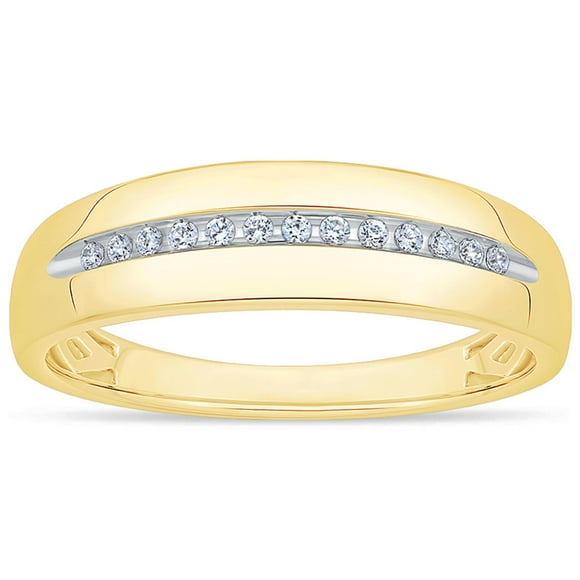 Round Cut Diamond Mens Band in 14K Gold