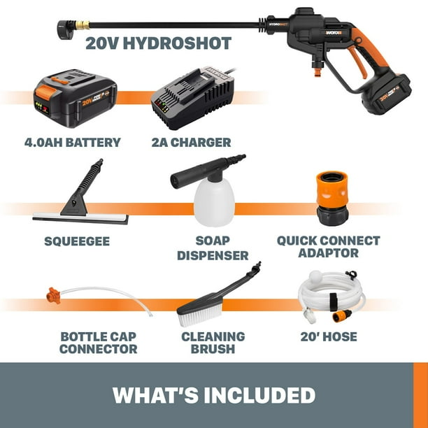 Worx 20V Power Share 4.0AH Hydroshot Cordless Portable 320 PSI Power  Cleaner - Samsclub.com