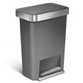 thumbnail image 1 of simplehuman 12-Gal Rectangular Step Can with Liner Pocket, Grey Plastic, 1 of 6