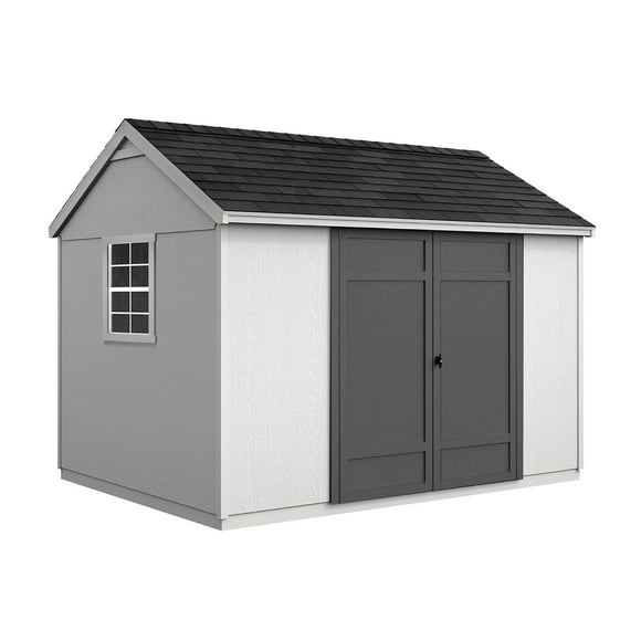 Handy Home Products Eave Gable 12' x 10' Outdoor Wooden Shed, Choose Installation