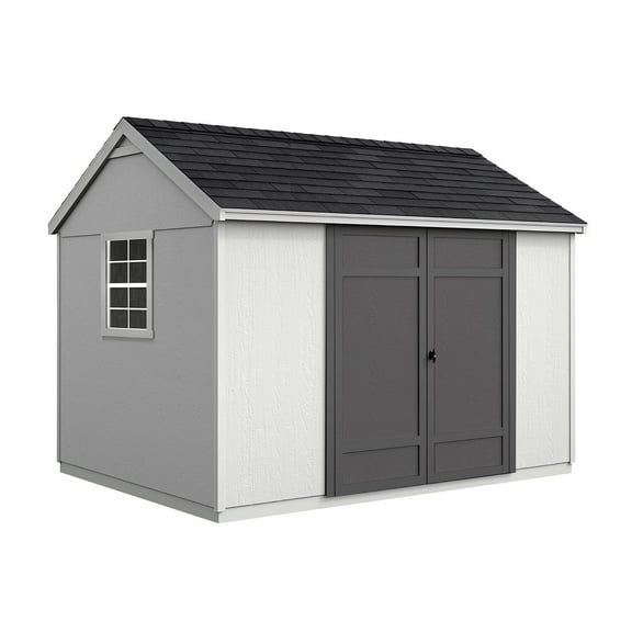 Handy Home Products Eave Gable 12' x 10' Outdoor Wooden Shed, Choose Installation