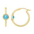 thumbnail image 2 of Round Bezel Set Hoop Earring in 14K Gold, 2 of 3