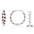 thumbnail image 4 of Lab Created Gemstone Huggie Hoop Earrings in Sterling Silver, 4 of 6