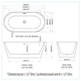 thumbnail image 9 of A&E Bath and Shower Kara 59in or 67in Freestanding Bathtub with Center Drain in White Acrylic High‑Gloss, 9 of 13