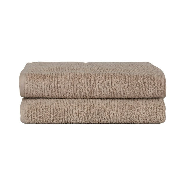 Brooklinen 2-Piece Plush Ribbed Bath Towel Bundle, 100% Turkish Cotton