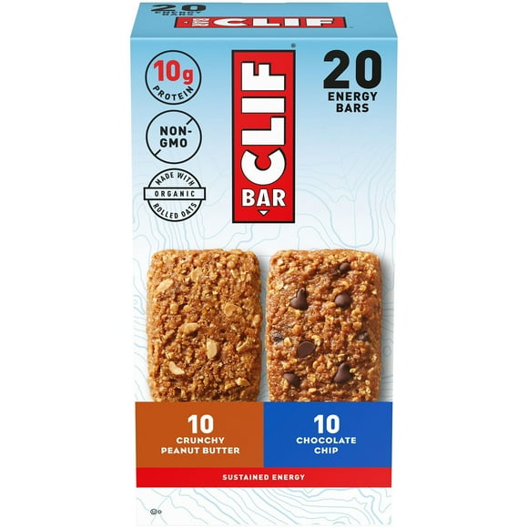 CLIF BAR Plant Based Energy Protein Bars, Variety Pack, 20 pk.