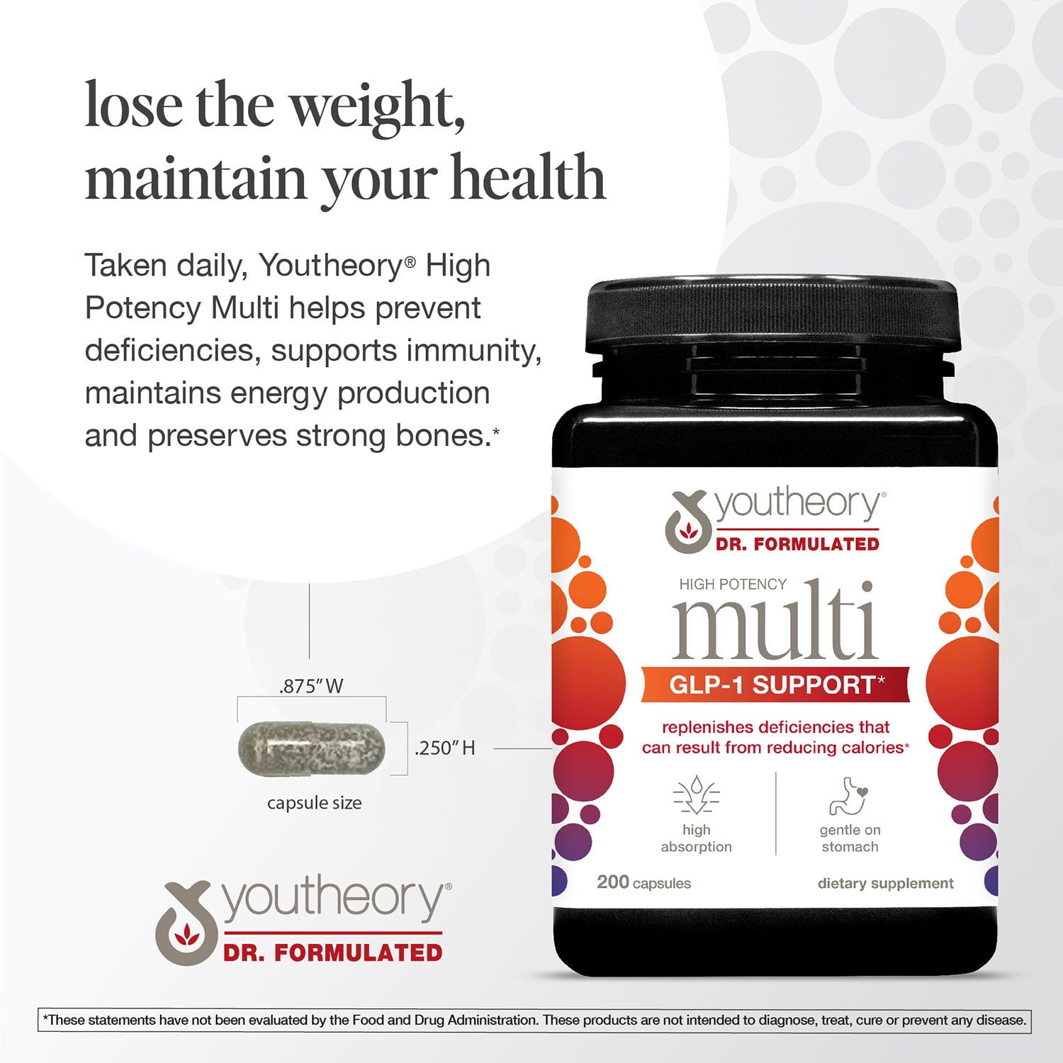 Youtheory Dr. Formulated High Potency Multi GLP-1 Support 200 Caps. Exp:05/2026 Youtheory Dr. Formulated High Potency Multi GLP-1 Support 200 Caps. Exp:05/2026