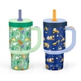 thumbnail image 1 of Ello Oasis 14oz Stainless Steel Kids Tumbler with Handle, 100% Leakproof, 2-Pack, 1 of 4