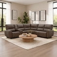 thumbnail image 1 of Cole & Rye Signature Leather 6-Piece Dual Power Sectional with Storage Console, 1 of 11