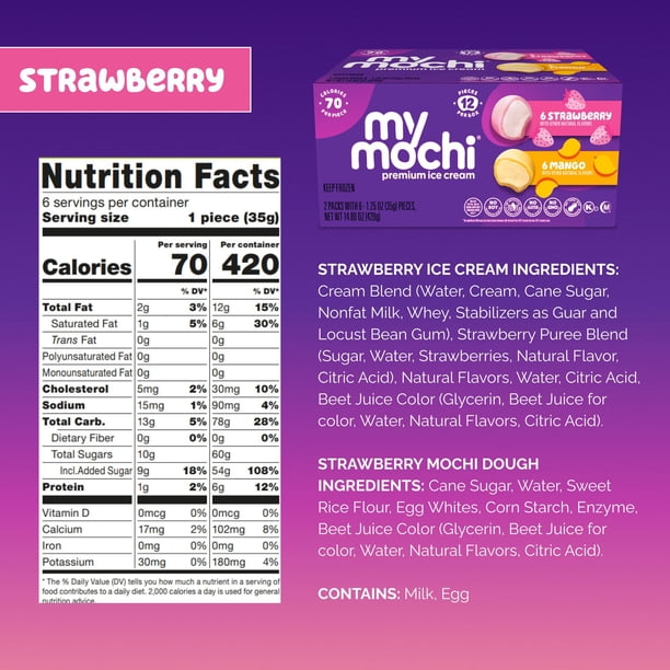 My Mochi Premium Ice Cream Variety Pack, 1.25 oz., 12 ct