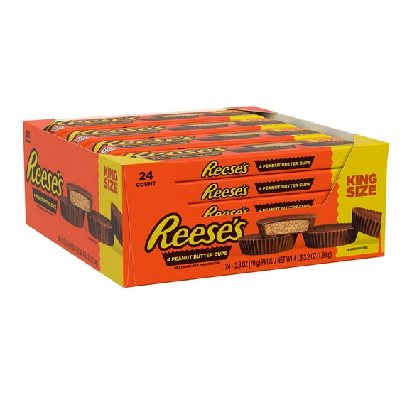REESE'S Milk Chocolate Peanut Butter Cups, King Size, 2.8 oz., 24 pk.