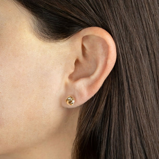 Love Knot Stud Earrings in 14K Gold - Main Image