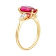 thumbnail image 2 of Pear Cut Lab Created Gemstone 3-Stone Ring in 14K Gold, 2 of 7