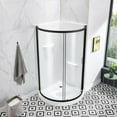 thumbnail image 9 of Breeze 38” x 38” x 77” Corner Shower Kit with Clear Glass, Walls, Base and Hardware, 9 of 21