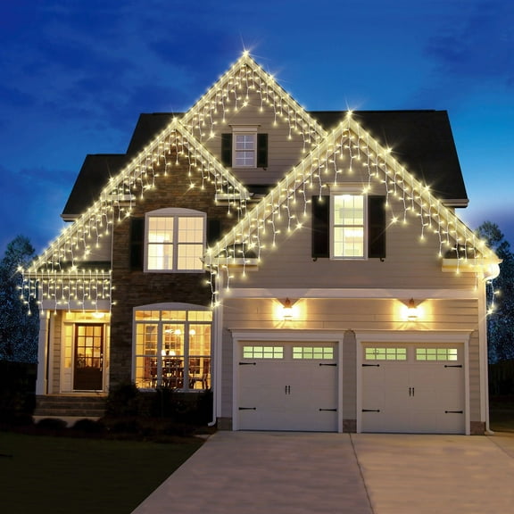Member's Mark 300ct LED Icicle Lights, 18' Lighted Length