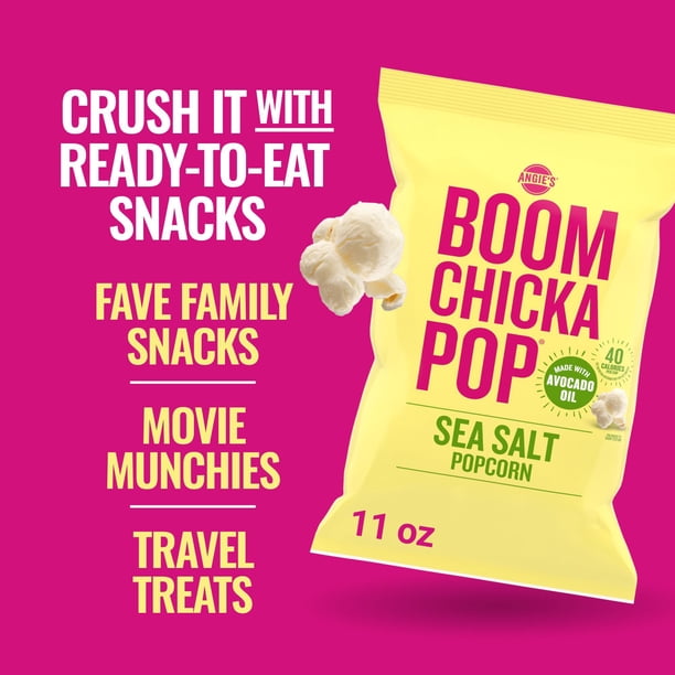 Angie's BOOMCHICKAPOP Sea Salt Popcorn with Avocado Oil, 11 oz