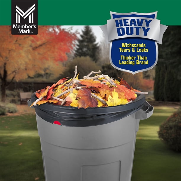Member's Mark 39 Gallon Power Flex Drawstring Yard Trash Bags (90