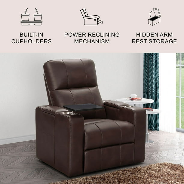 Travis Power Theater Recliner with Table
