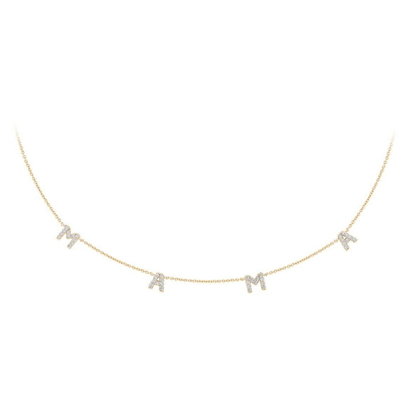 0.25 CT. T.W. Round Cut Script Diamond Pendant Necklace in 14K Gold