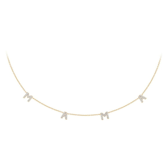 0.25 CT. T.W. Round Cut Script Diamond Pendant Necklace in 14K Gold