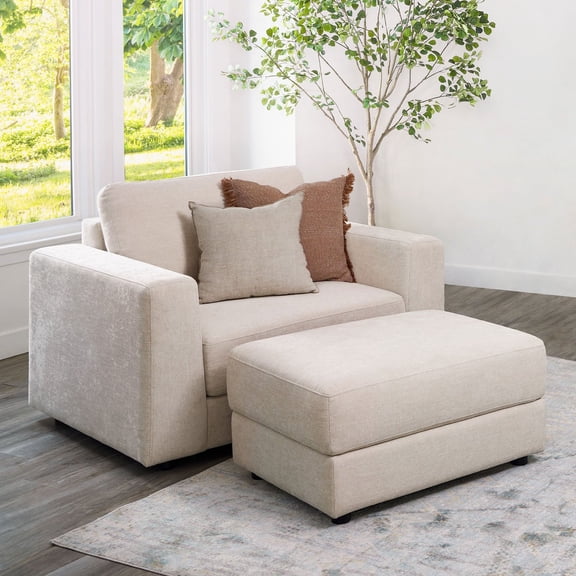 Elliot Stain-Resistant Oversized Armchair and Ottoman