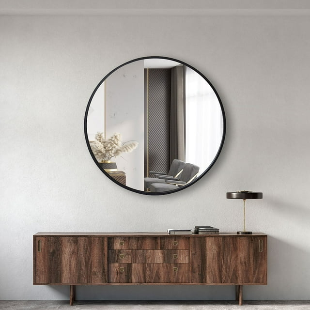 Jill Zarin 36" Elegant Round Metal Wall Mirror, Assorted Colors