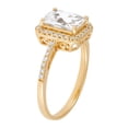 thumbnail image 2 of Lab Created Emerald Cut Gemstone & Diamond Ring in 14K Gold, 2 of 6