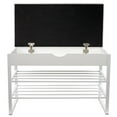 thumbnail image 4 of EZDO Home Upholstered Storage Bench with Charging Station, White, 4 of 5