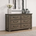 thumbnail image 1 of Memphis 6-Drawer Rubberwood Dresser with Metal Pulls, 1 of 5