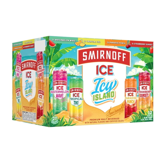 Smirnoff Ice Icy Island Cocktail Variety Pack, 12 fl. oz. can, 12 pk.