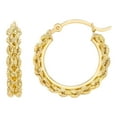 thumbnail image 2 of Kissing Hearts Hoop Earrings in 14K Gold, 2 of 6