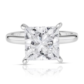 Lab Created Princess Cut Solitaire Diamond Ring