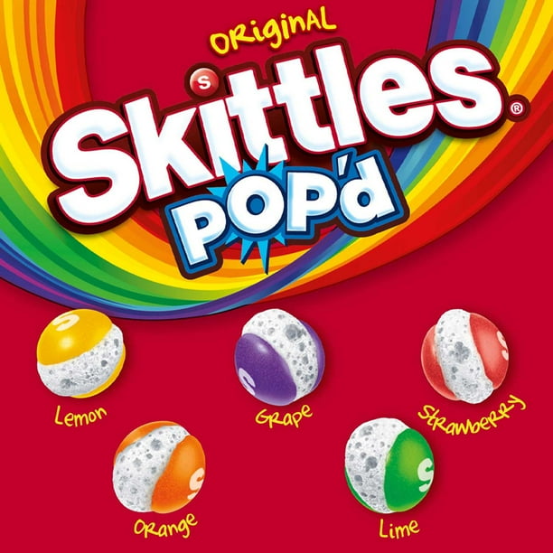 Skittles Pop'd Originals Freeze Dried, Resealable Candy, 5.5 oz, 2