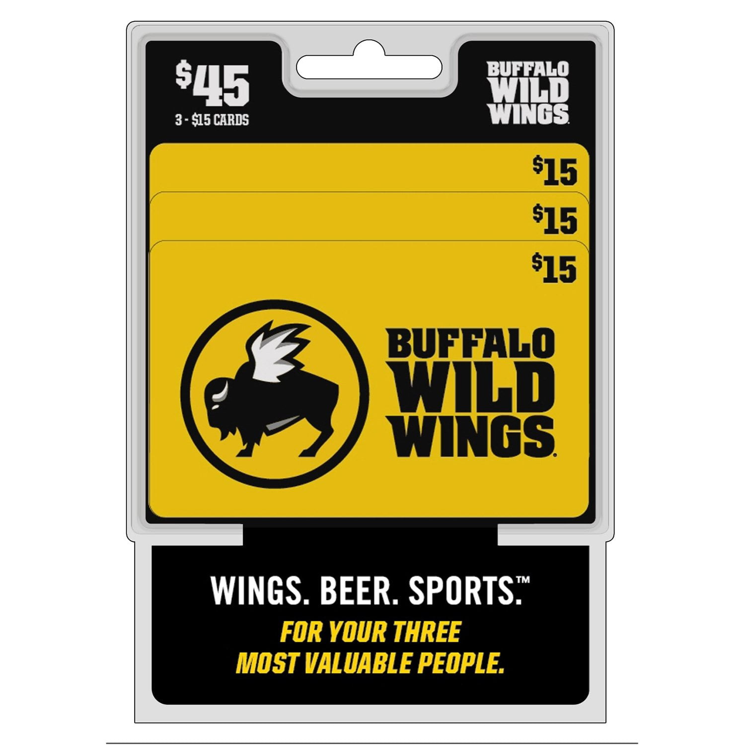 Buffalo Wild Wings $45 Gift Card Multi-Pack, x $15