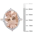 thumbnail image 3 of Oval-Cut Morganite White Sapphire and 0.34 CT. Diamond Halo Ring in 14K Gold, 3 of 9