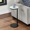 thumbnail image 2 of Adley Round Side Tables with Faux Marble Top and Black Metal Base, Set of 2, 2 of 7