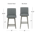 thumbnail image 4 of HH2 Home Parson Wood Adjustable Height Swivel Bar Stool, 4 of 19