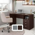 thumbnail image 1 of Techni Mobili Classic Computer Desk with Multiple Drawers, Dark Brown, 1 of 9