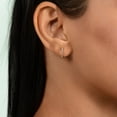 thumbnail image 5 of 0.10 CT. T.W. Diamond Petite Hoop Earrings in 14K Gold, 5 of 5